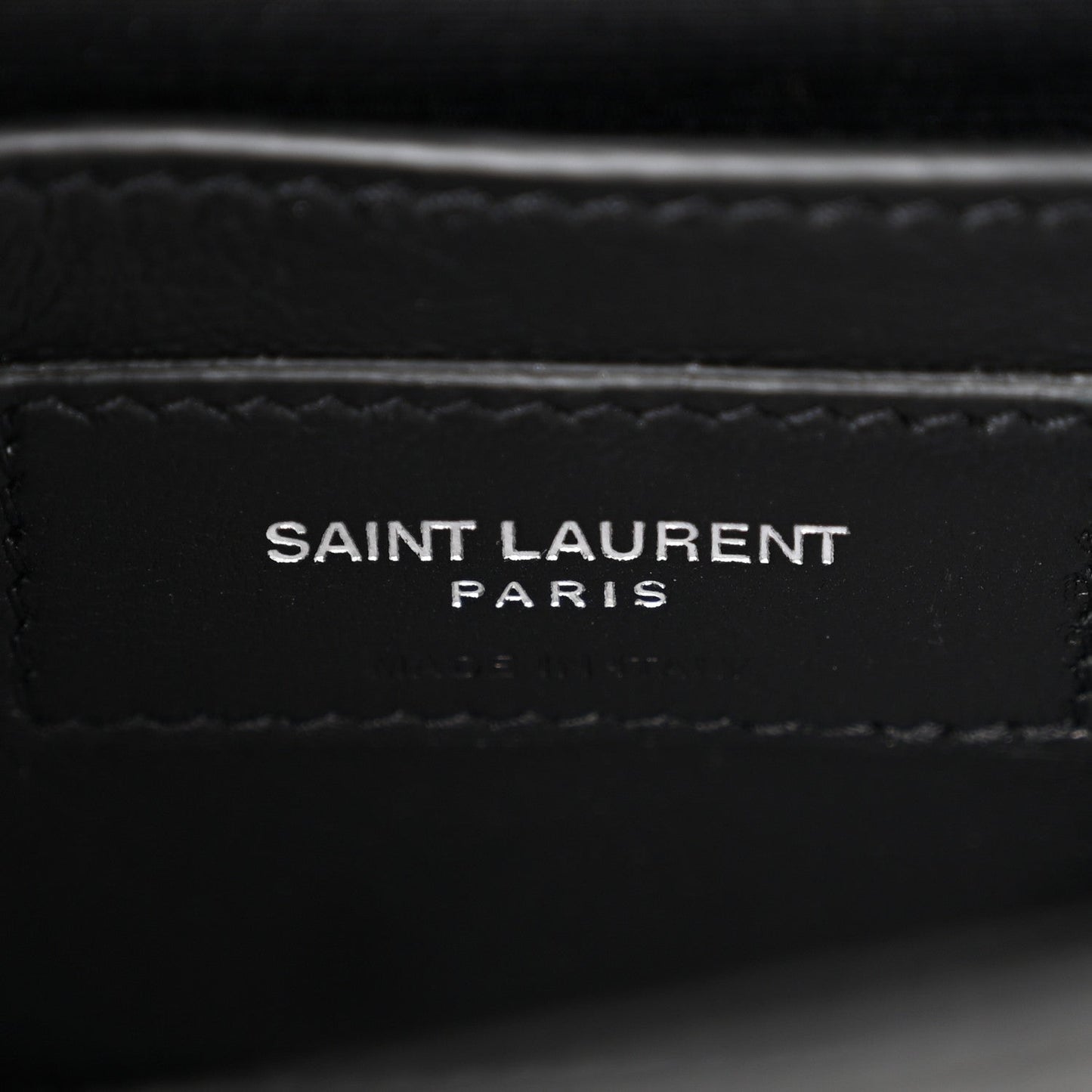 Saint Laurent Calfskin Crocodile Embossed Small Classic Monogram Kate Tassel Satchel Black