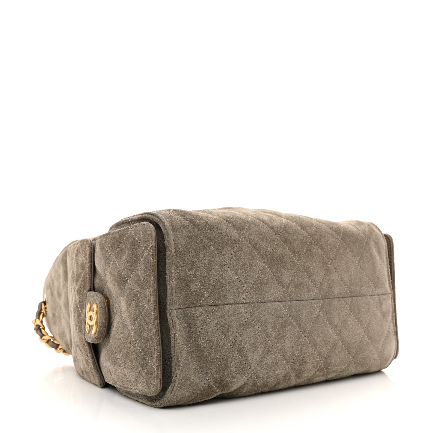 Suede Quilted Small Chanel 25 Handbag Dark Grey