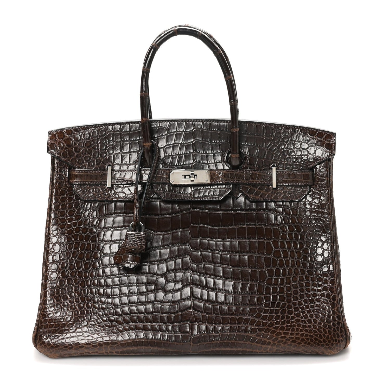 Hermes Shiny Porosus Crocodile Birkin 35 Havane
