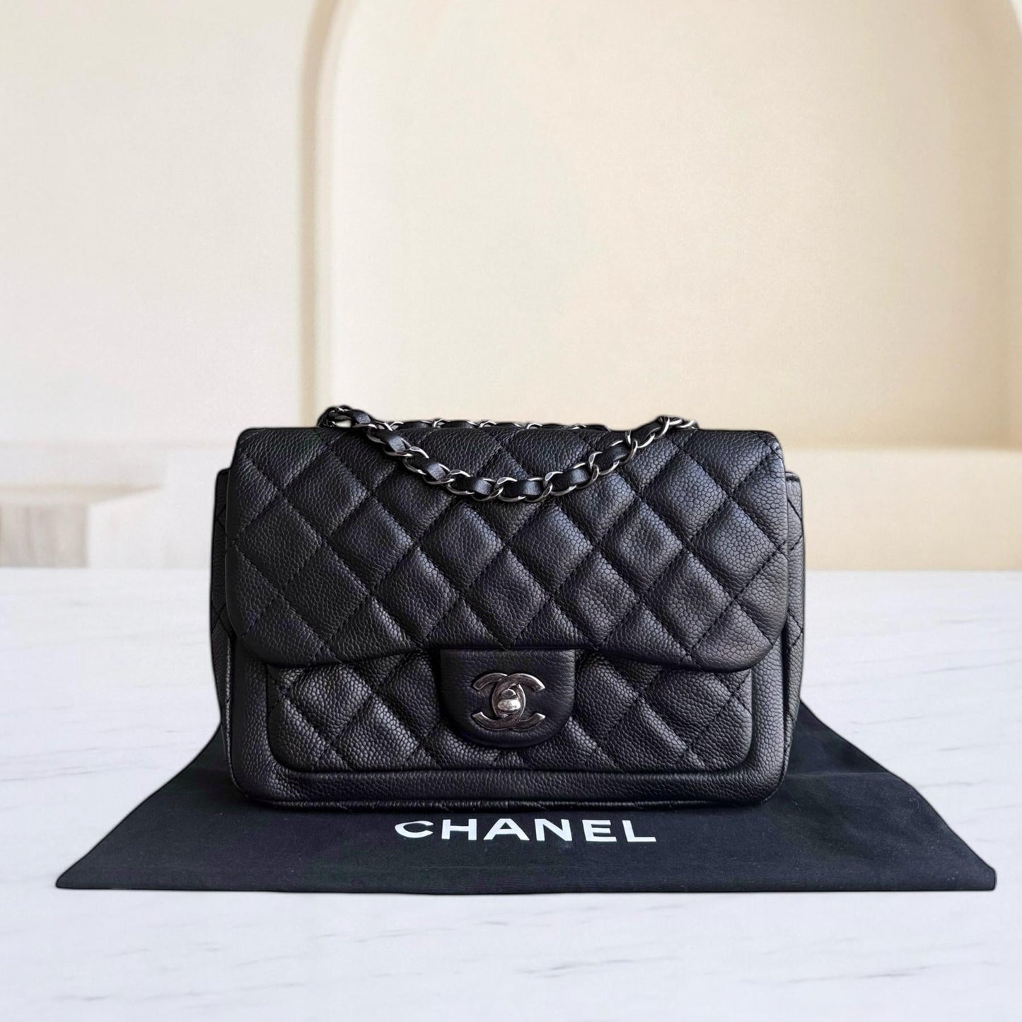 Chanel Seasonal Flap - 24CM Caviar Black Silver Hardware Series 18