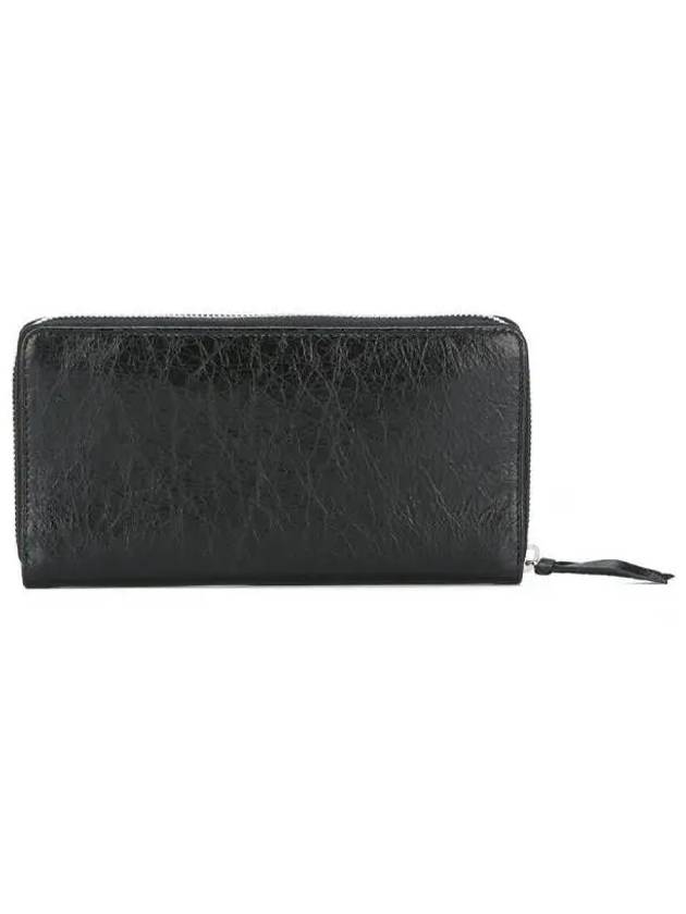 Luxury Balenciaga Trending 2026 Classic Motor Silver Zipper Around Long Wallet Black