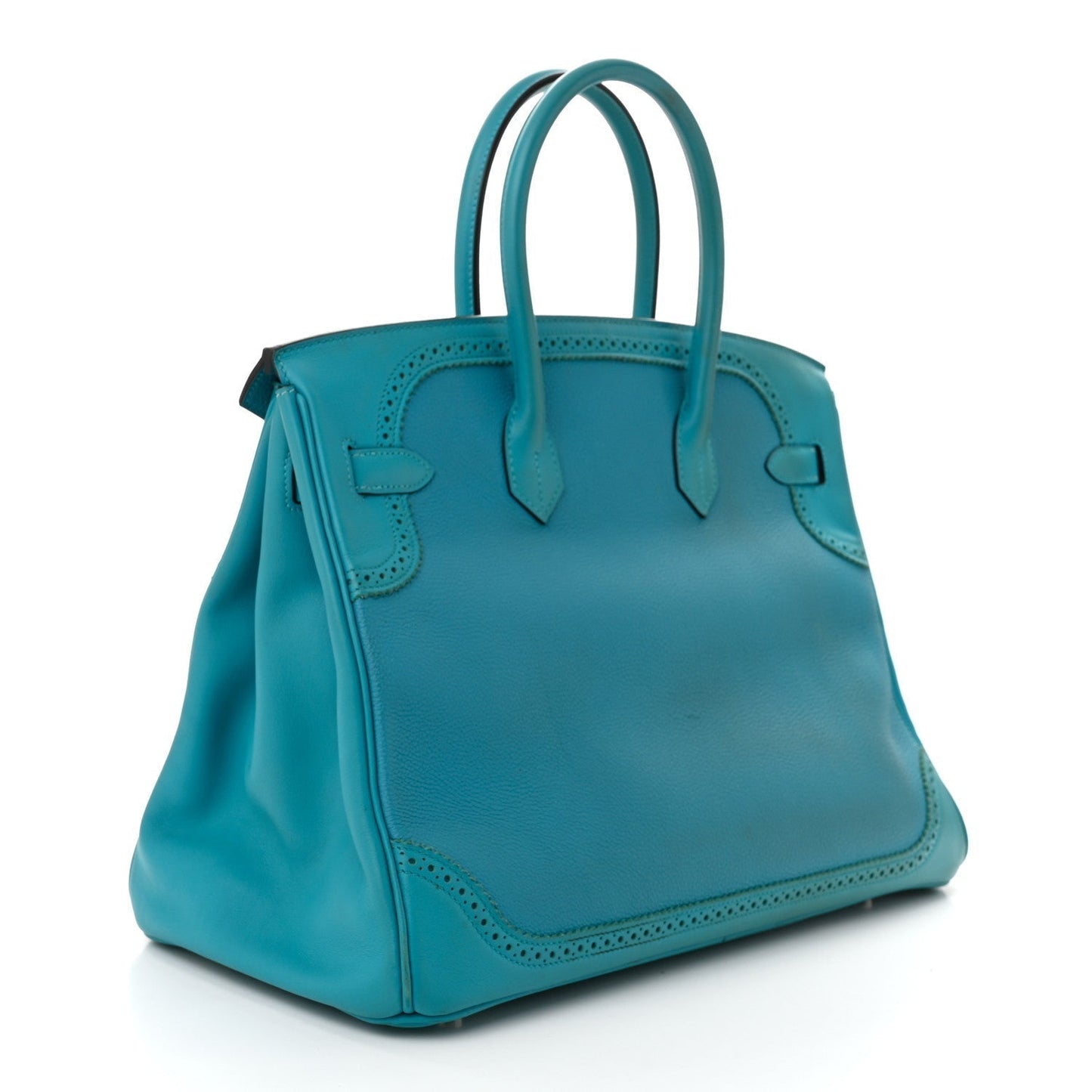 Hermes Togo Swift Ghillies Birkin 35 Turquoise
