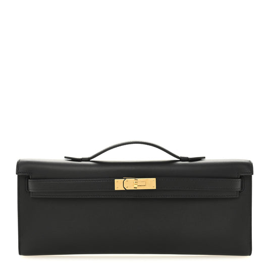 Hermes Swift Kelly Cut Clutch Pochette Black