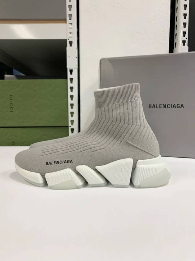 Luxury Balenciaga Trending 2026 Speedrunner high top sneakers gray