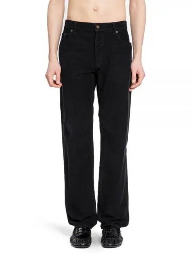 Luxury Saint Laurent Trending 2025 Corduroy Straight Leg Jeans Black