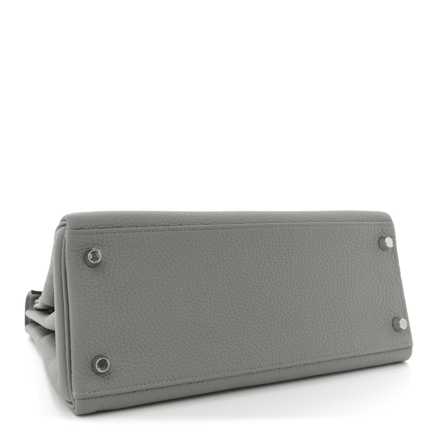 Hermes Togo Horseshoe Kelly Retourne 28 Gris Mouette