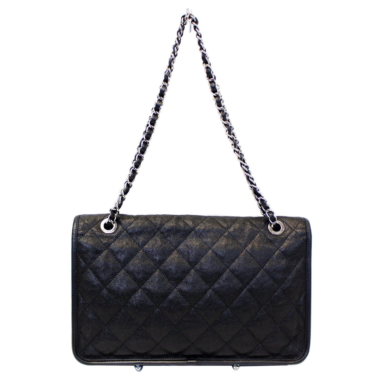 CHANEL  Flap Caviar Leather Shoulder Bag Black