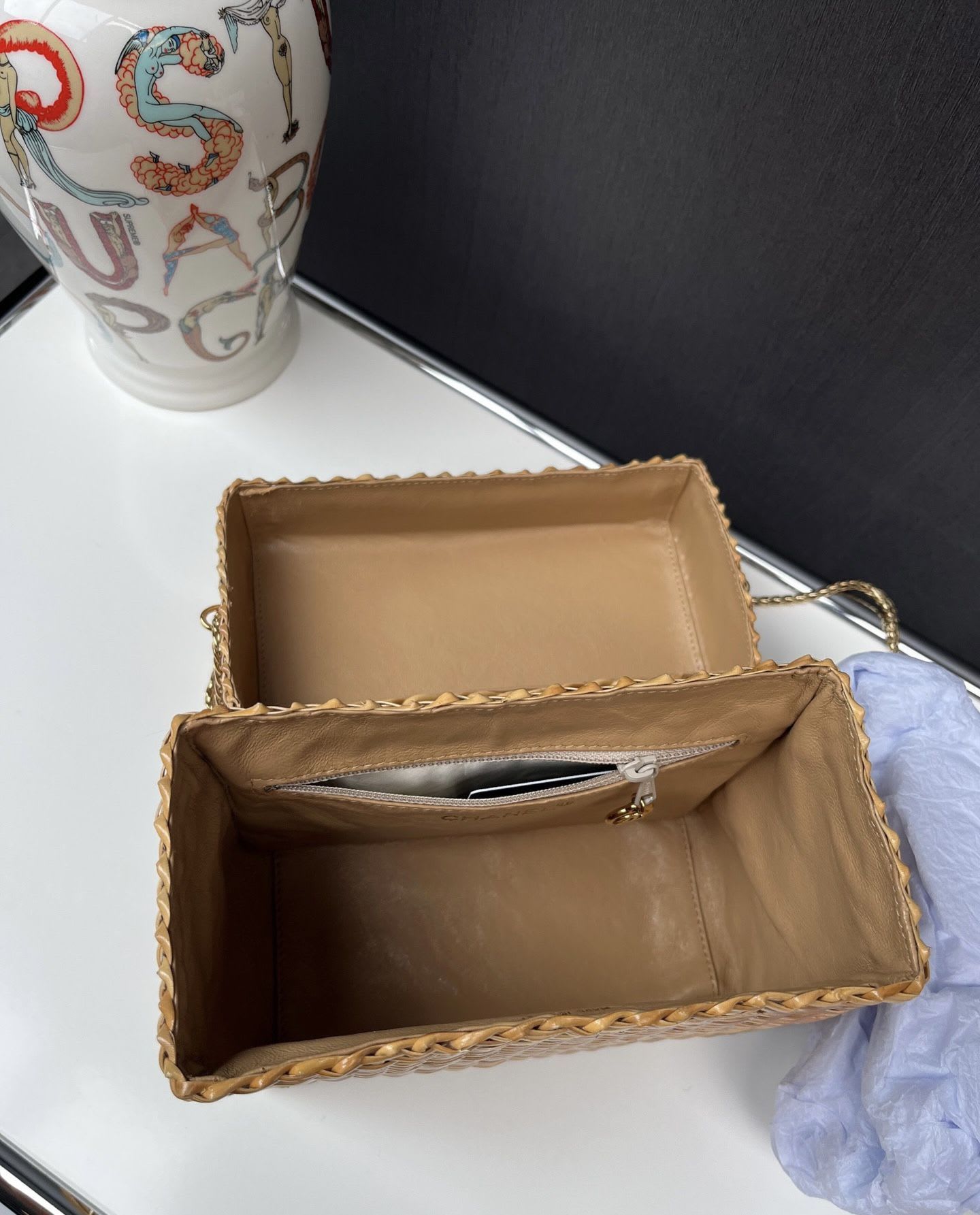 Rare  Chanel Bamboo Chain Box Bag