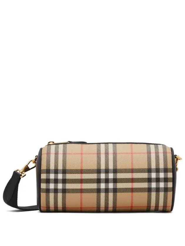 Luxury Burberry Vintage Check Barrel Cross Bag Archive Beige Black