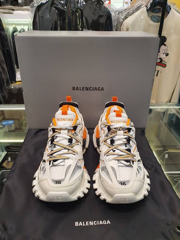 Luxury Balenciaga Trending 2026 Track Trainer Low Top Sneakers White Orange