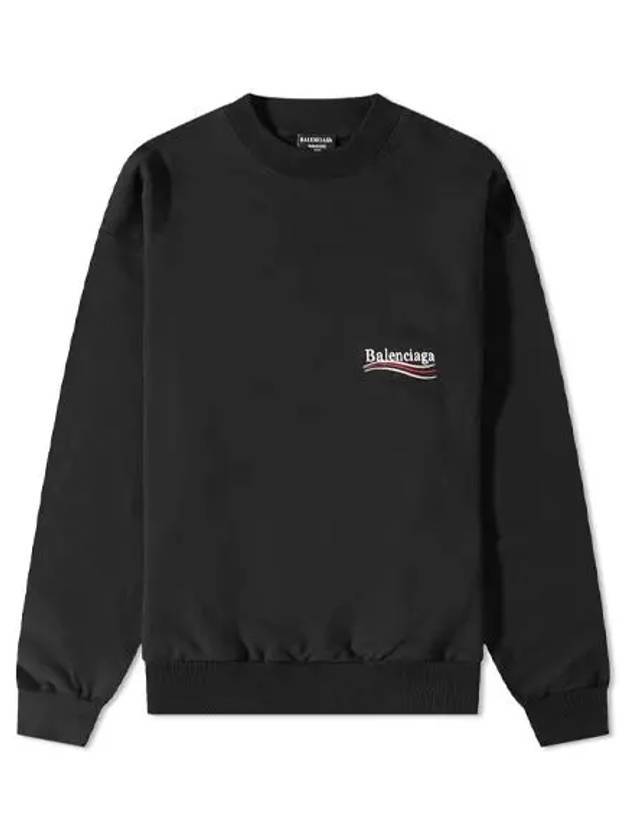 Luxury Balenciaga Trending 2026 Political Campaign Regular Fit Sweatshirt Black
