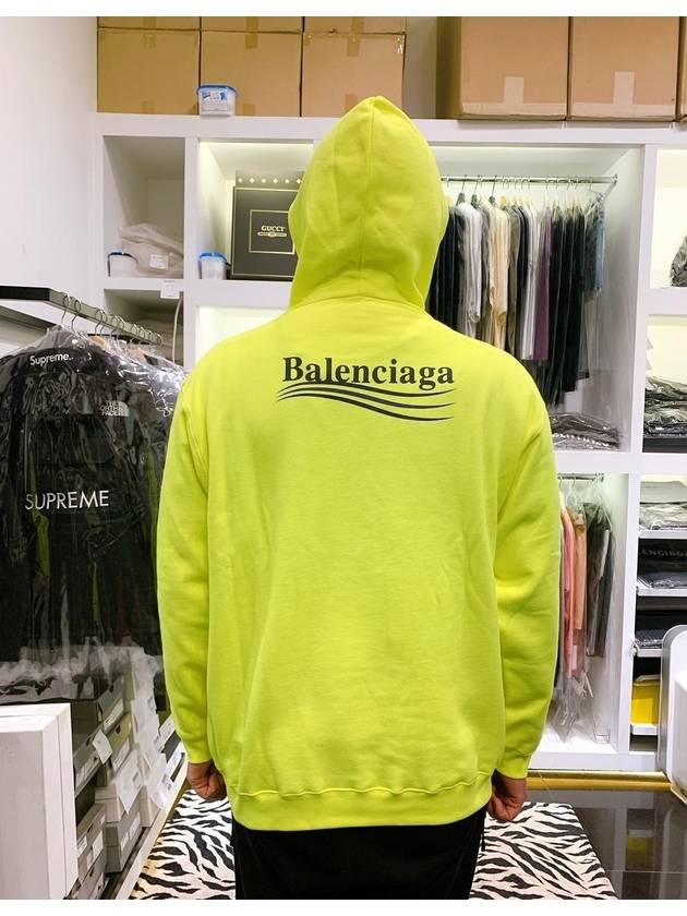 Luxury Balenciaga Trending 2026 Men's Political Wave Logo Hoodie Neon