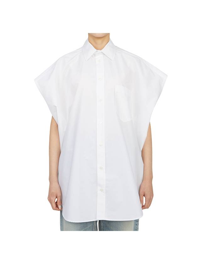 Luxury Balenciaga Trending 2026 Women's Sleeveless Button-Up Shirt White