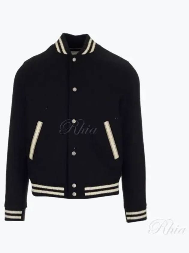 Luxury Saint Laurent Trending 2025 Teddy Wool Bomber Jacket  Black