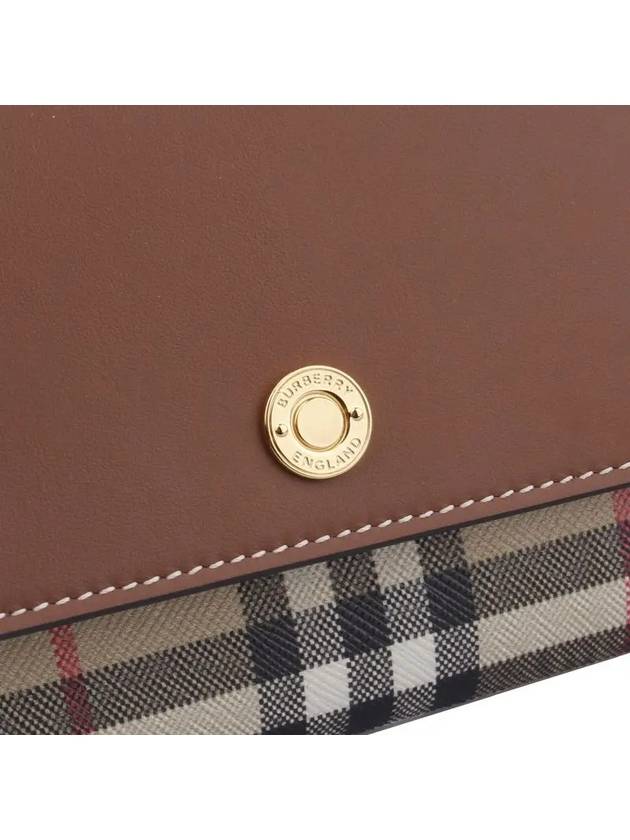 Luxury Burberry Vintage Check Leather Long Wallet Brown