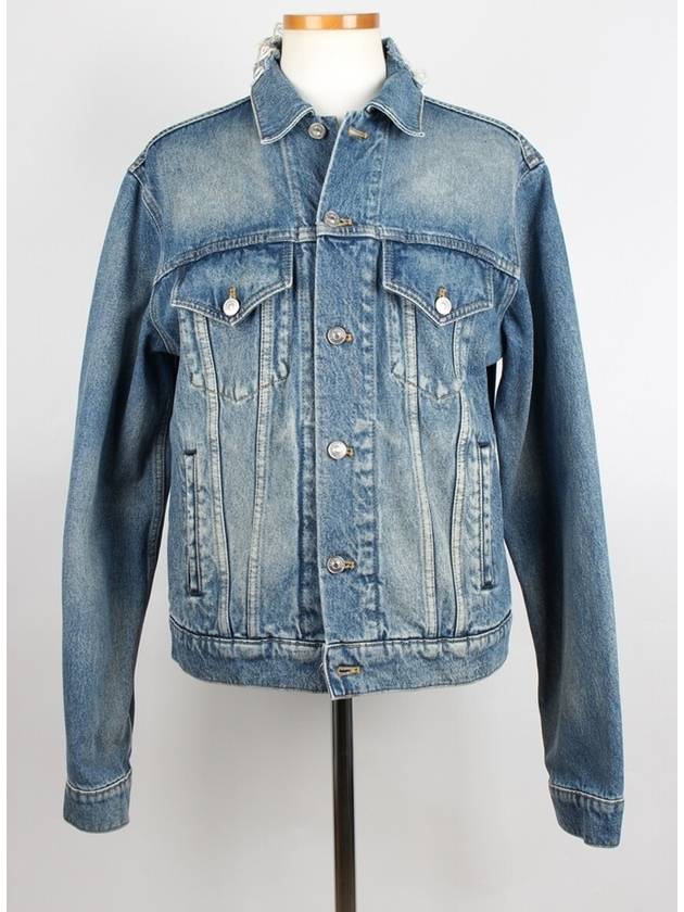 Luxury Balenciaga Trending 2026 wave logo denim jacket 48