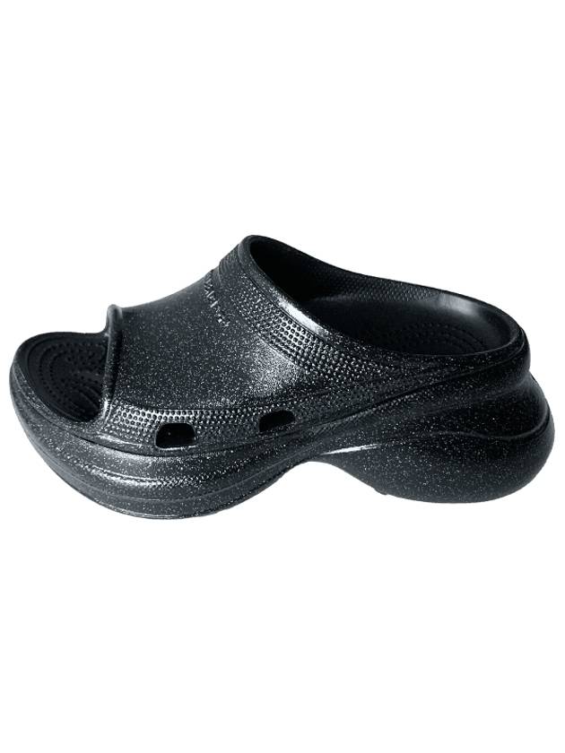 Luxury Balenciaga Trending 2026 Pool Platform Slipper Black