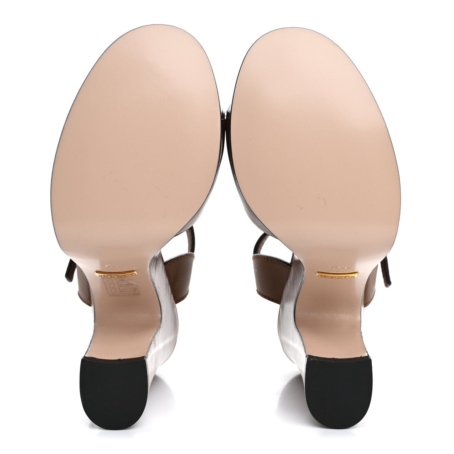 Gucci Cosmos Softy Calfskin Wooden InterLocking G Cut-Out 30/120mm Platform Sandals 35.5 Cuir