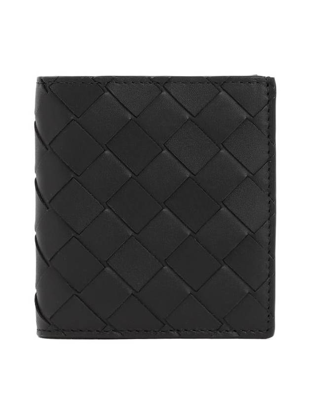Luxury Bottega Veneta Intrecciato Slim Half Wallet Black