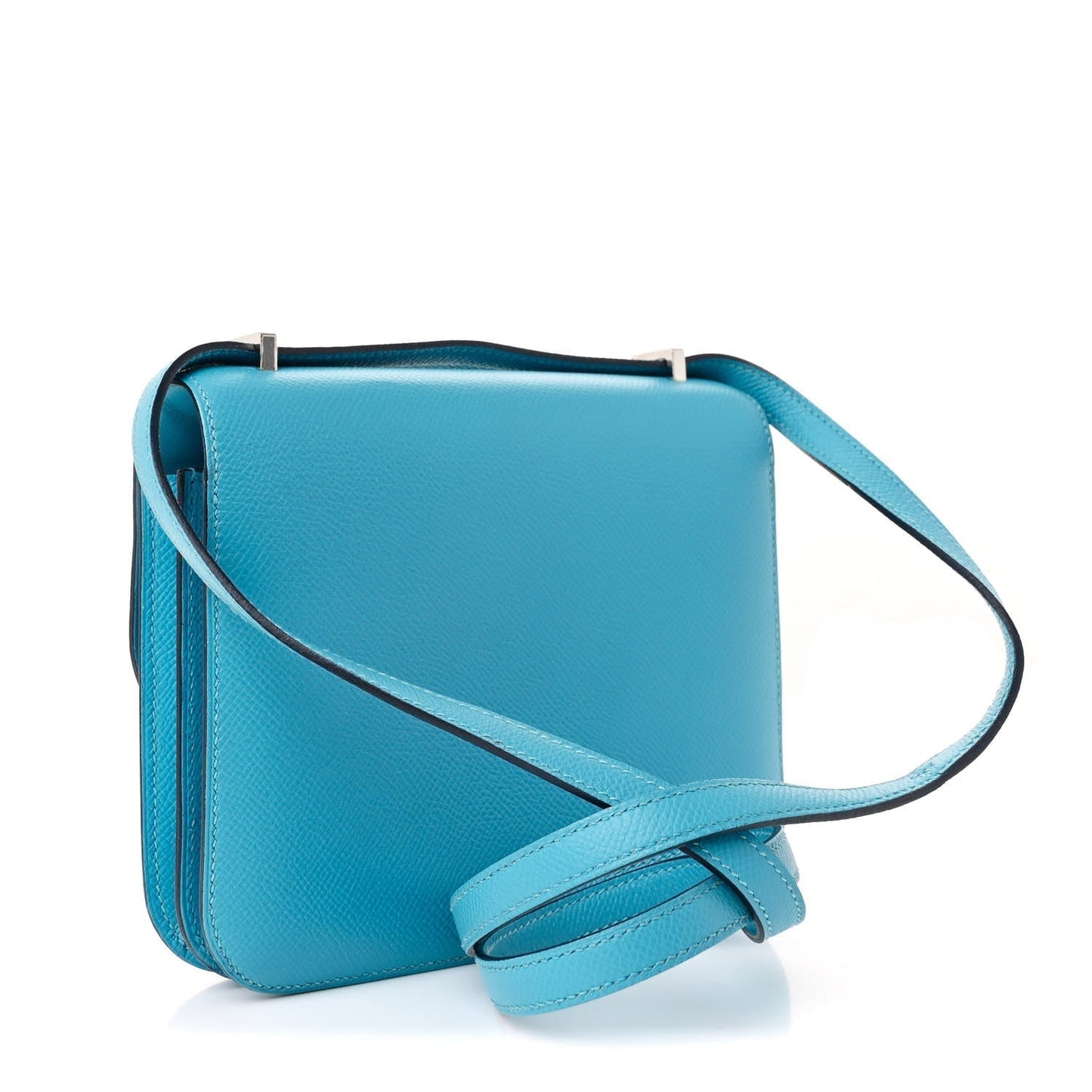 Hermes Epsom Enamel Constance 18 Bleu Du Nord Rouge de Coeur