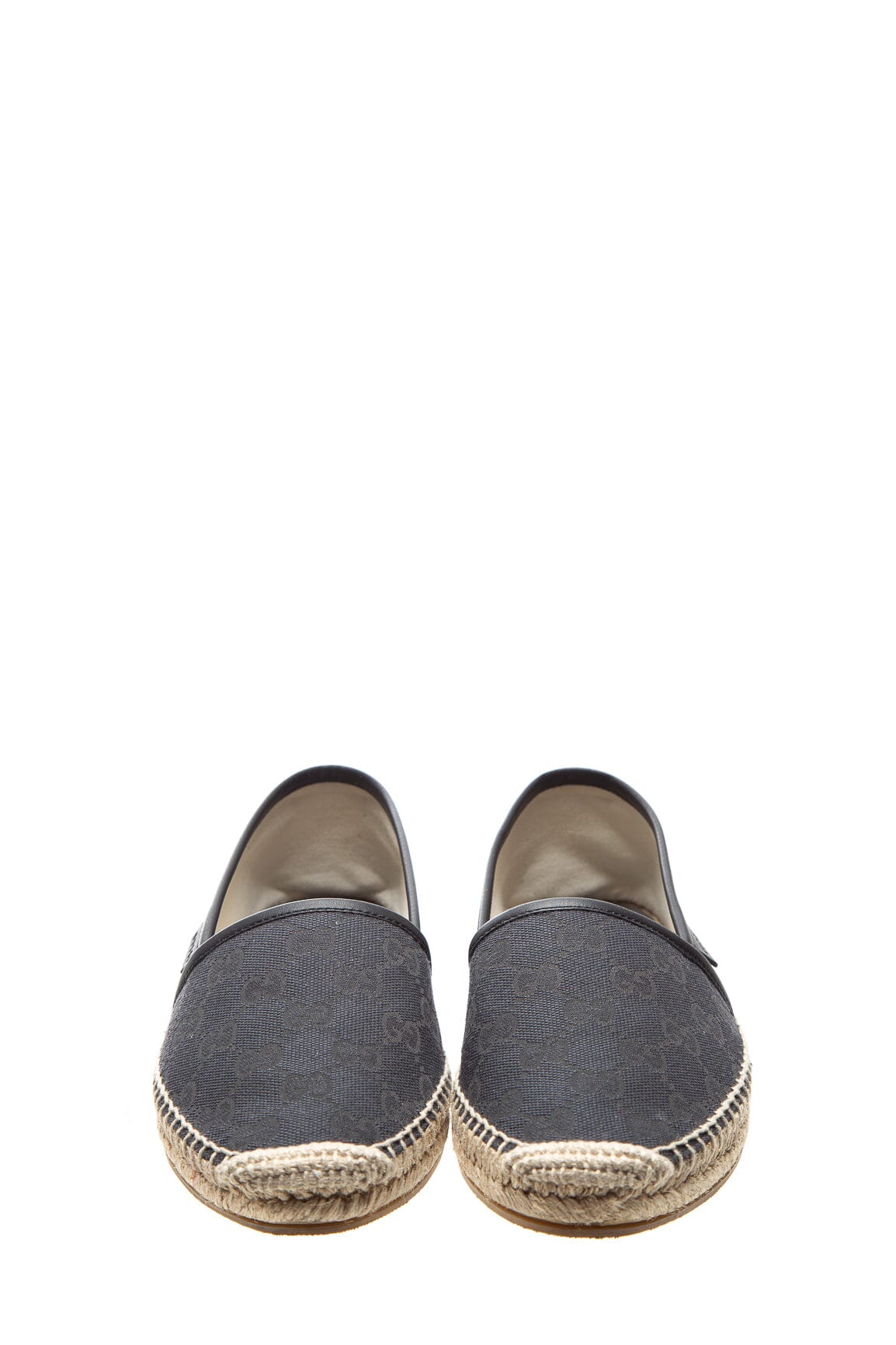 Gucci Black Canvas GG Espadrille SZ 37.5