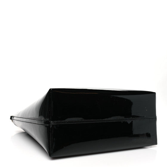 Saint Laurent Patent Calfskin Rendez-Vous Hobo Black