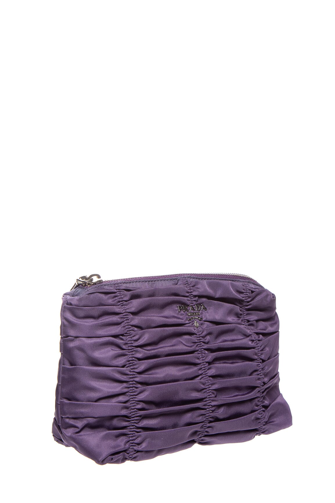 Prada Purple Nappa Gaufre Zip Around Pouch