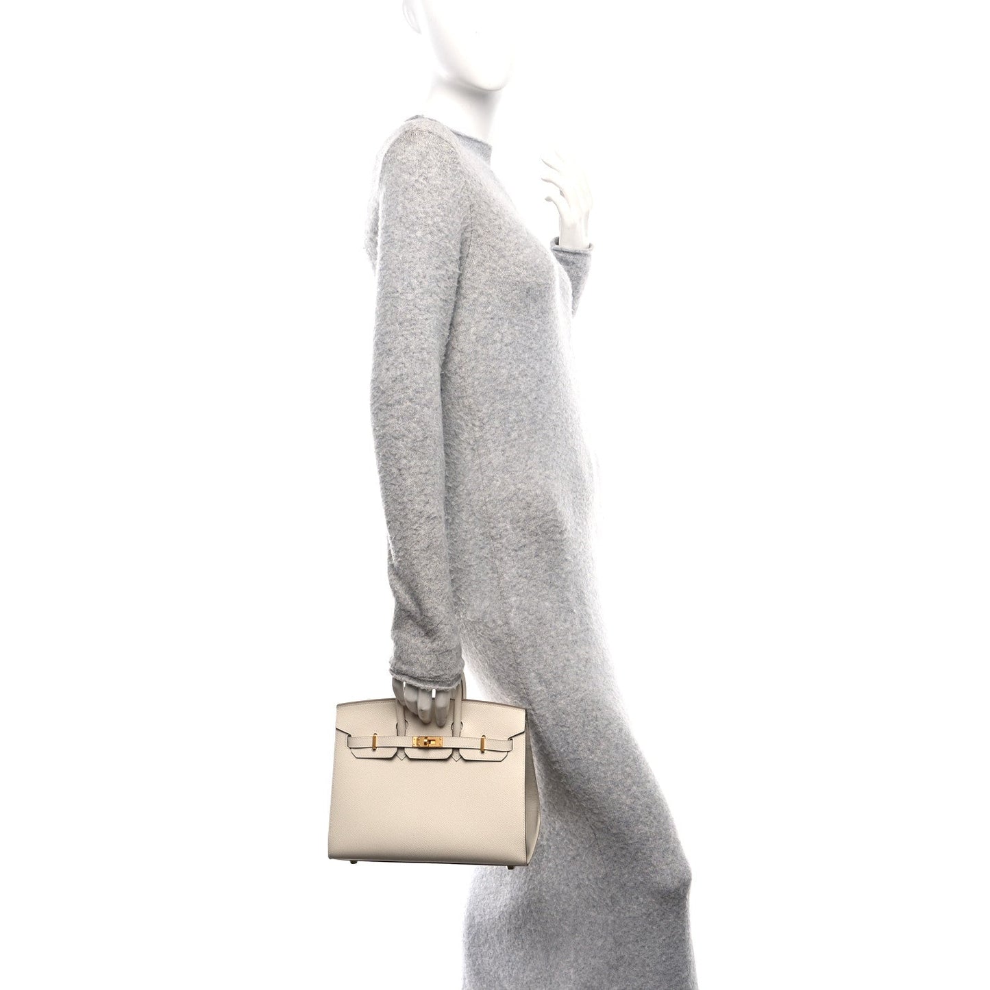 Hermes Epsom Horseshoe Birkin Sellier 25 Craie Gris Tourterelle
