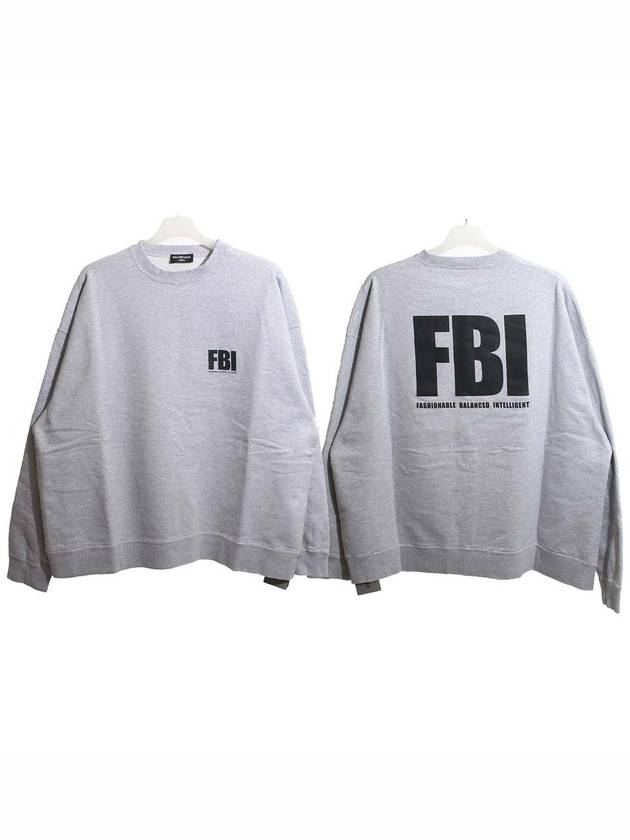 Luxury Balenciaga Trending 2026 FBI Logo Sweatshirt Grey