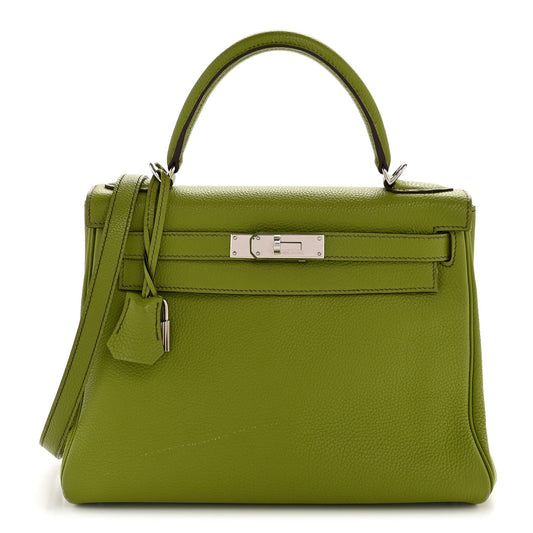 Hermes Taurillon Clemence Kelly Retourne 28 Vert Anis