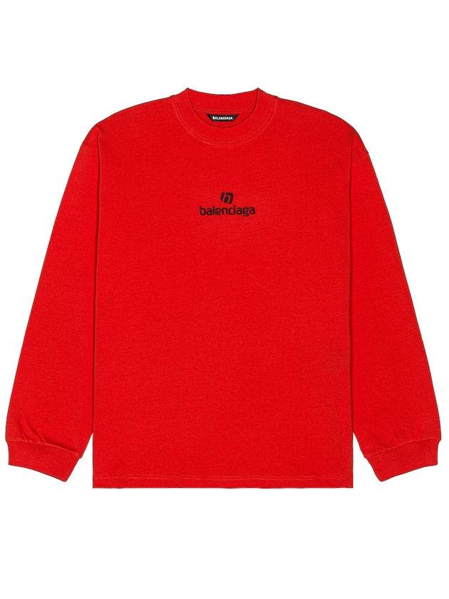 Luxury Balenciaga Trending 2026 Logo Cotton Sweatshirt Red