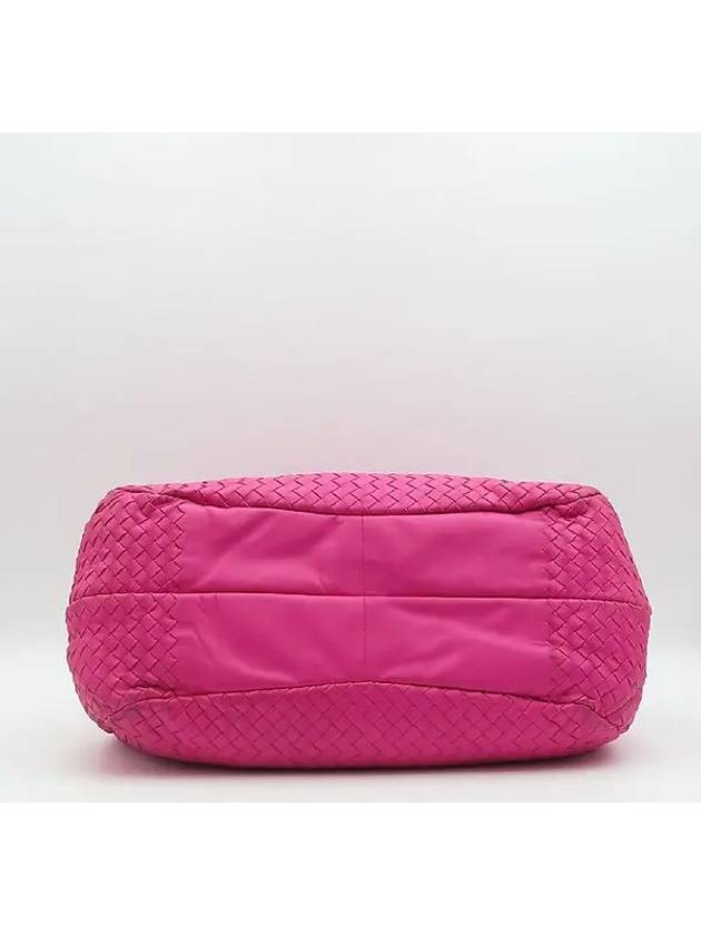 Luxury Bottega Veneta 124864 Pink Intrecciato Nappa Leather Large Campana Hobo Shoulder Bag Auxiliary Mirror