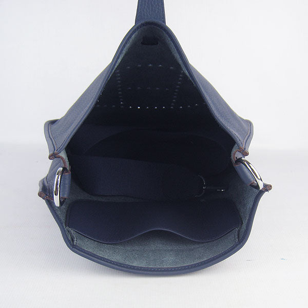 Luxury Hermes Evelyne I handbag H6309 dark blue silver