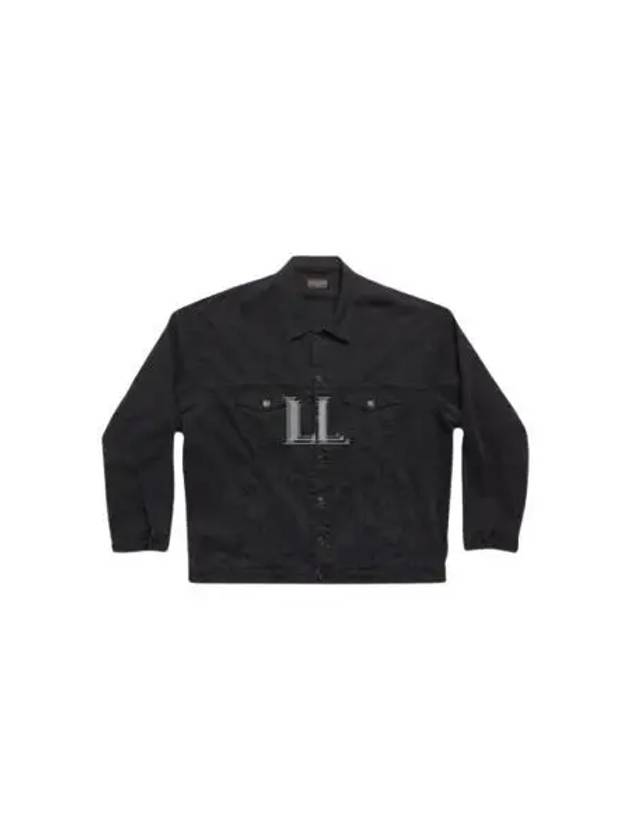 Luxury Balenciaga Trending 2026 Back Taped Denim Jacket Black