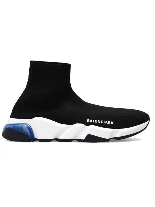 Luxury Balenciaga Trending 2026 Speed Trainer Clear Sole High Top Sneakers  Blue Black
