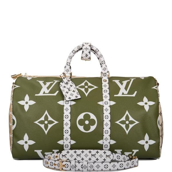 Louis Vuitton Keepall Bandouliere 50 Giant Monogram Green/Beige