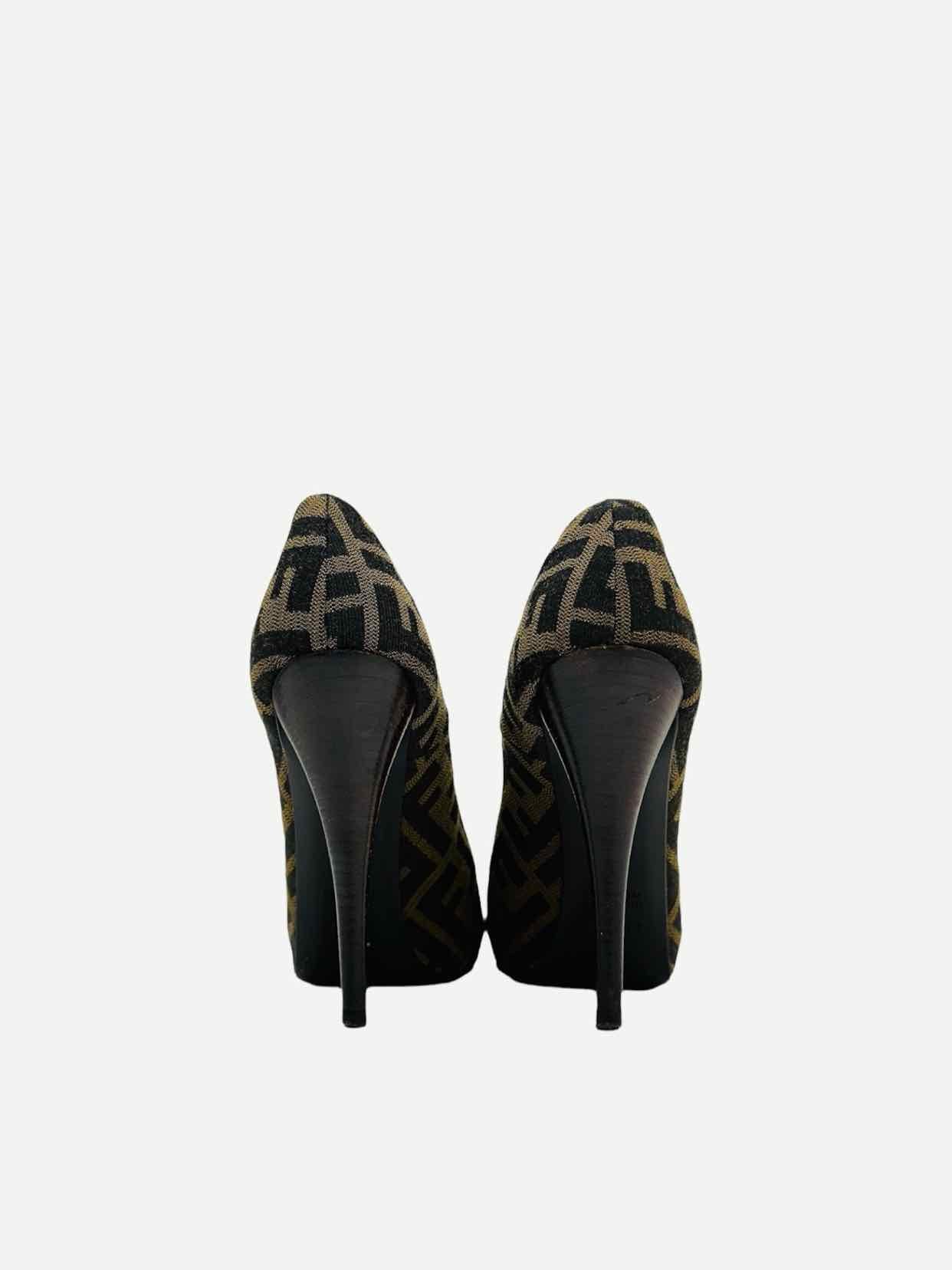 FENDI Open Toe Brown Size EU 37.5 Pumps