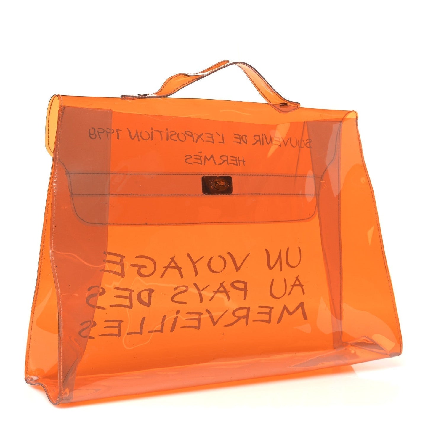 Hermes Vinyl Souvenir De L'Exposition Kelly Orange