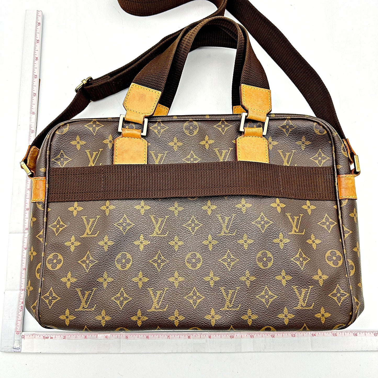 Louis Vuitton Sac Bosphore Hand Bag Monogram Leather Brown Spain AF467