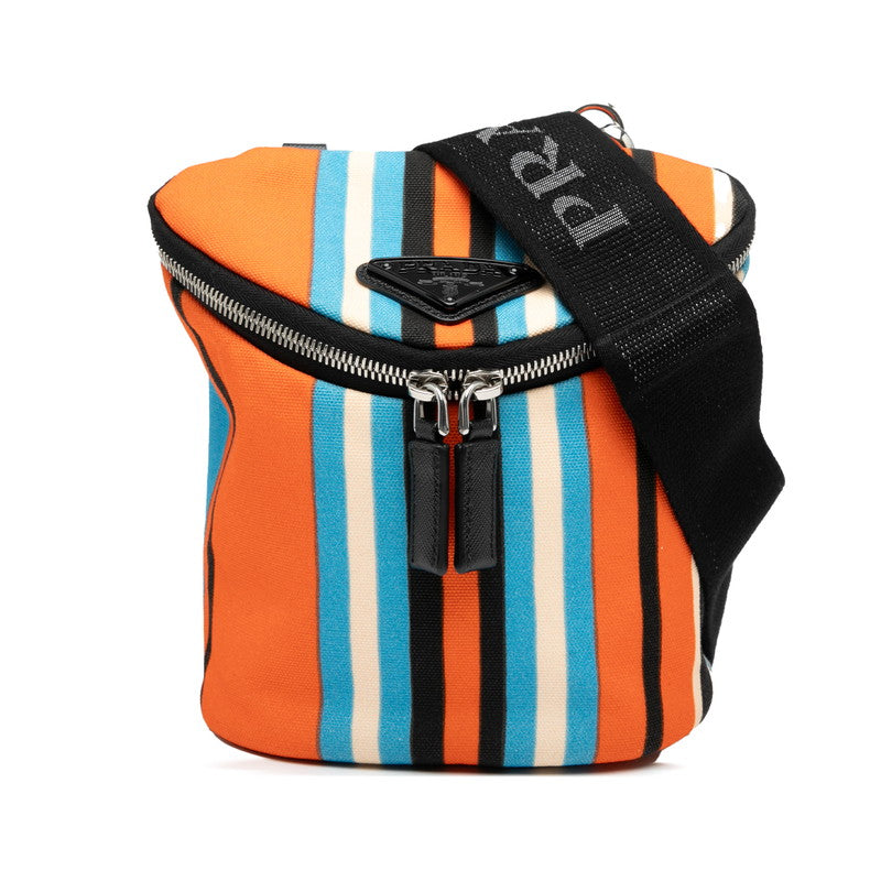 Prada 2VH147 Canvas Leather Shoulder Bag