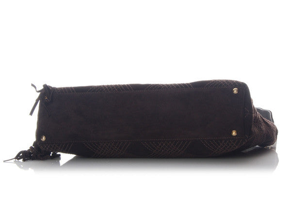 Chanel Brown Suede Shoulder Bag