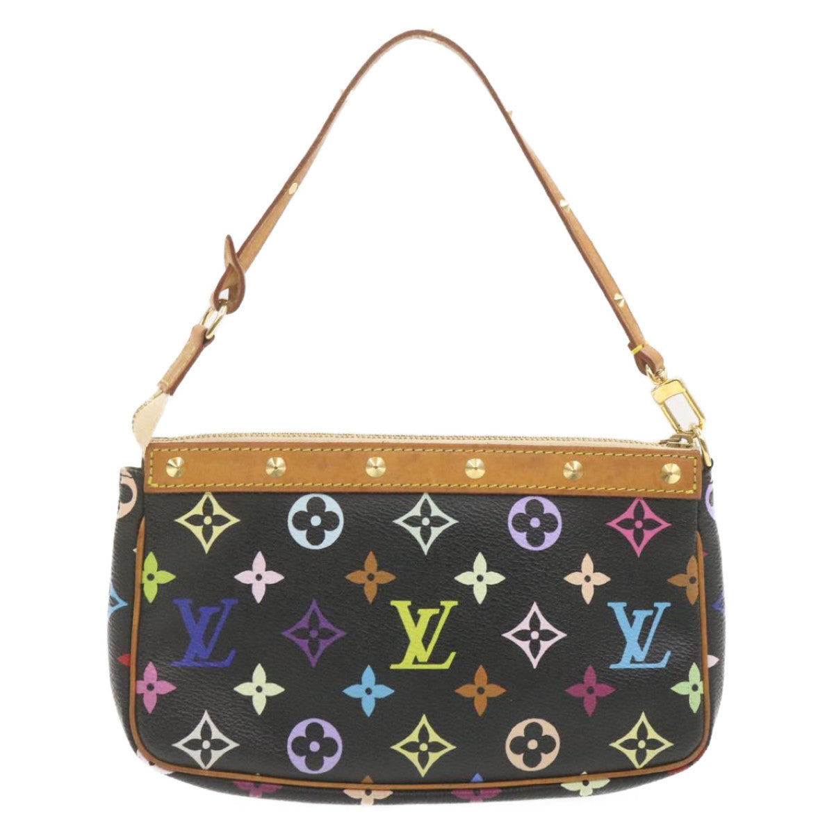 LOUIS VUITTON Monogram Multicolor Pochette Accessoires Pouch Black M92648 am298b