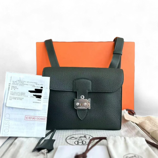 Hermes Sac A Depeches 21 Veau Togo Silver Hardware