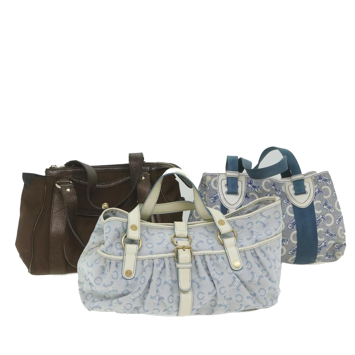 Luxury CELINE C Macadam Canvas Shoulder Bag 3Set Brown Blue  10217