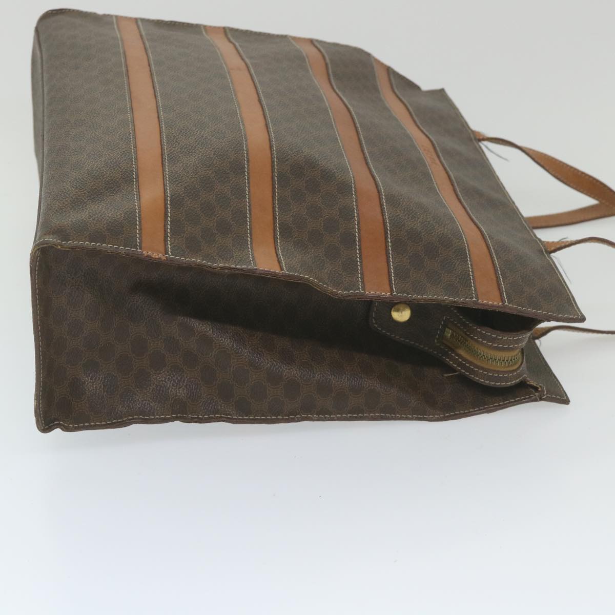 Luxury CELINE Macadam Canvas Shoulder Bag PVC Leather Brown  10227