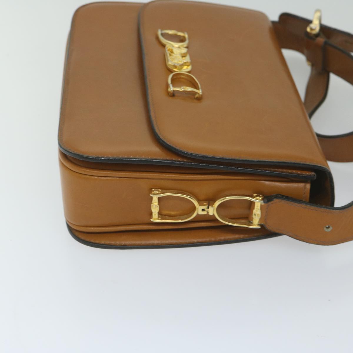 Luxury CELINE Shoulder Bag Leather Brown  10354