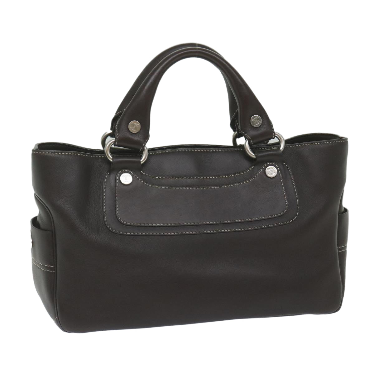 Luxury CELINE Hand Bag Leather Brown  10411
