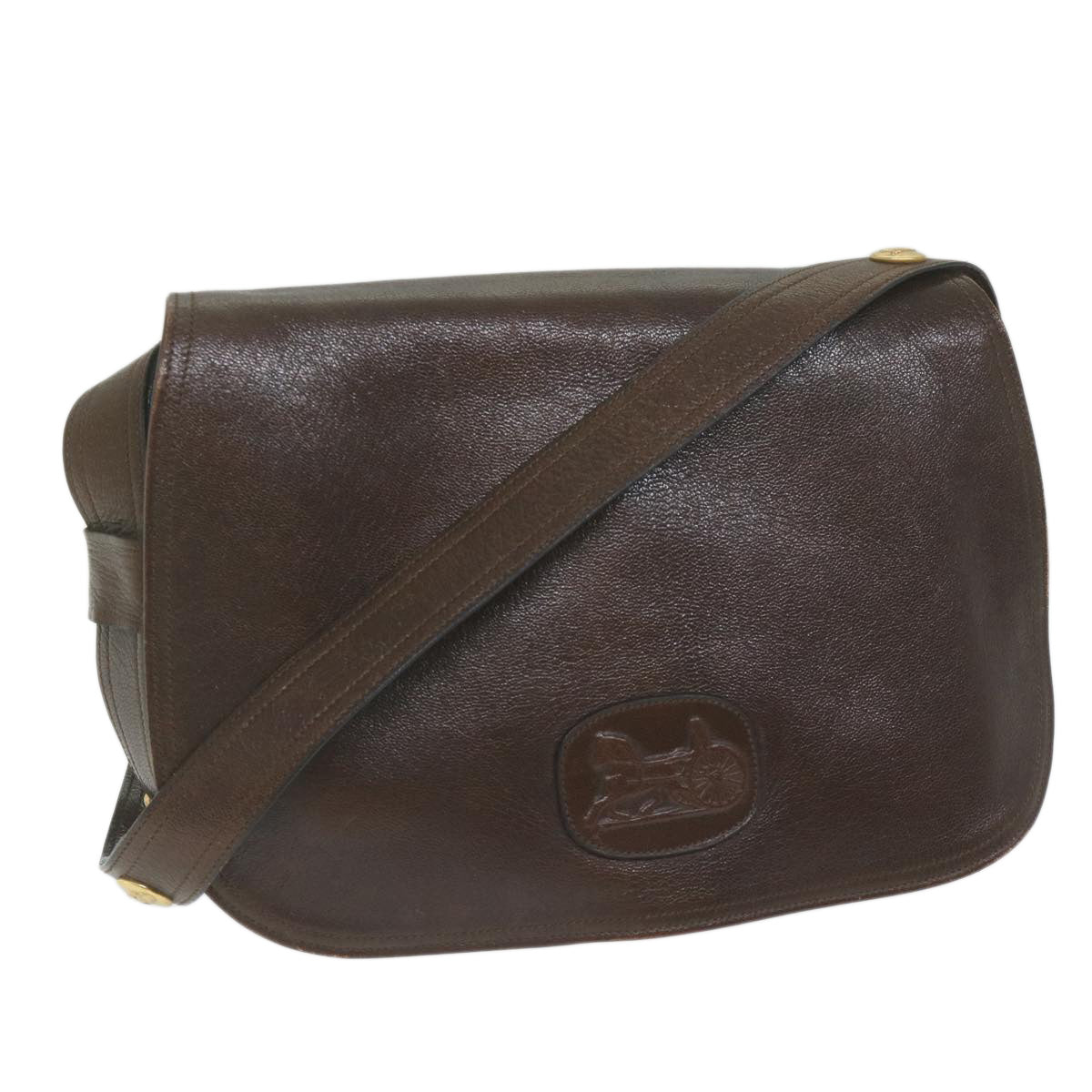 Luxury CELINE Shoulder Bag Leather Brown  10936