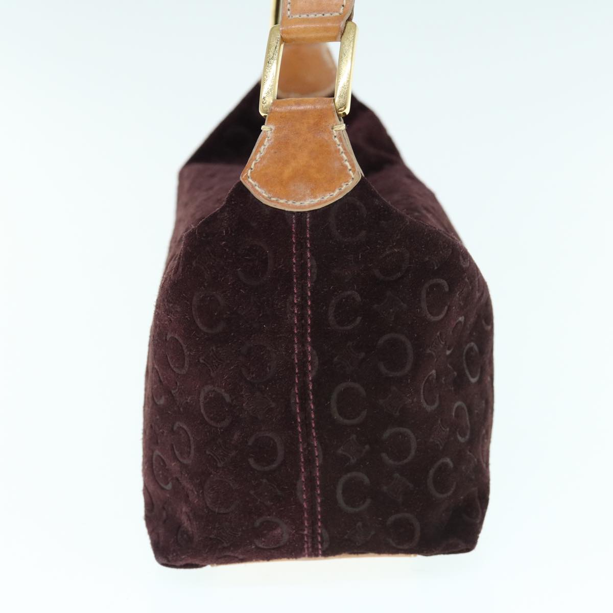 Luxury CELINE C Macadam Canvas Shoulder Bag Wine Red  11004