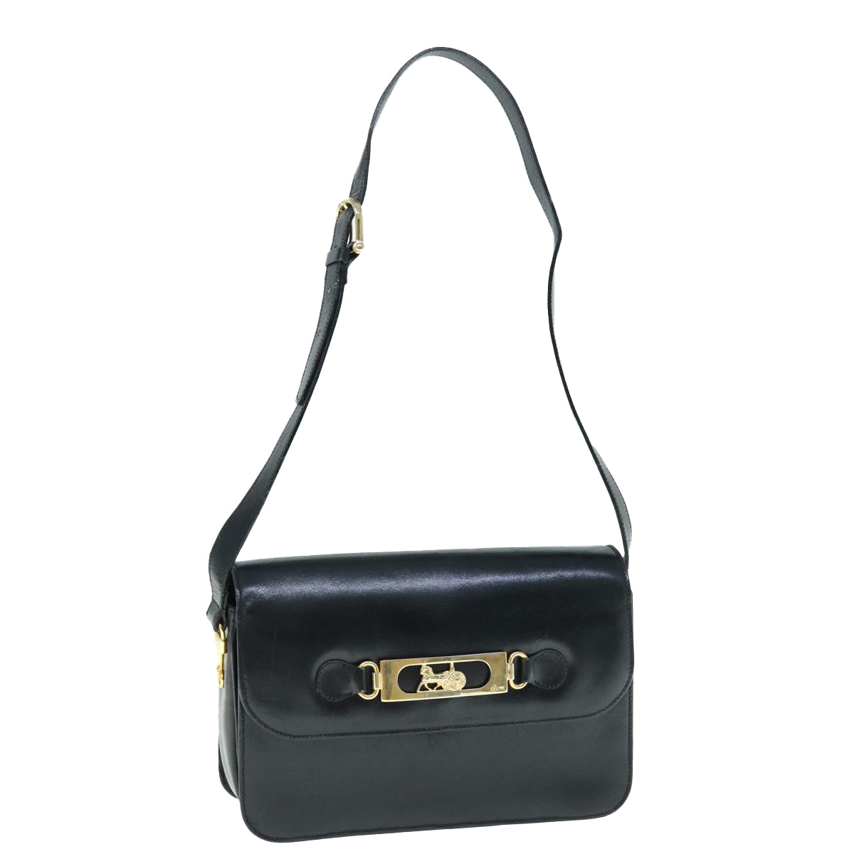 Luxury CELINE Shoulder Bag Leather Black  11462